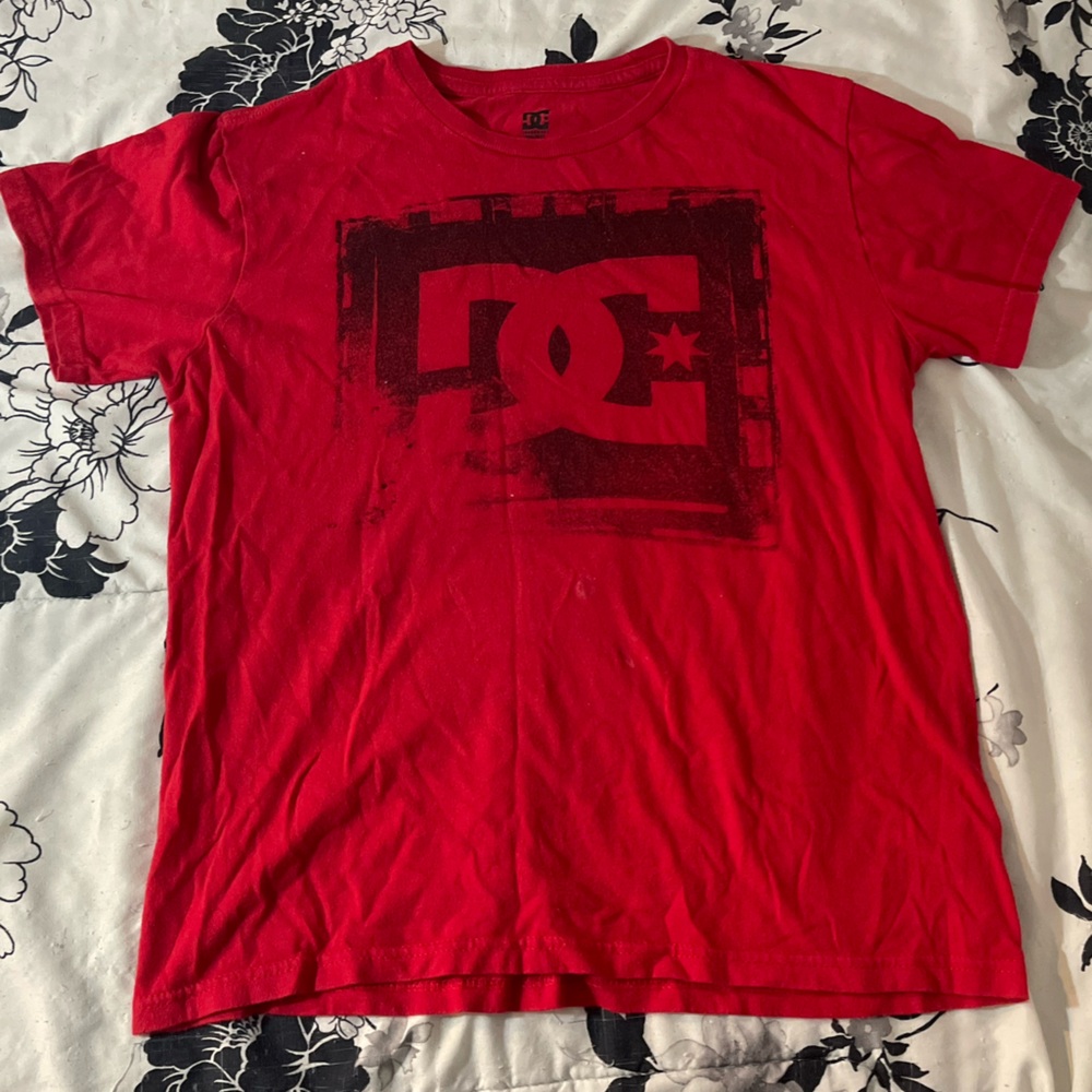 DC Vintage Red Tee with Black Logo
